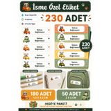 Göktuğ Hediyelik Kişiye Özel Okul Etiketi Kalem Defter Etiketi Özel Isim Yazılabilen Etiket - 230Adet