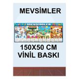 Göktuğ Hediyelik Mevsim Şeridi Okul Posteri 2025 2026Takvimli, Okul,kreş, Anasınıfı, Ortaokul Duvar 150x50 cm