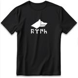 Göktürk Kurt Model Baskılı Tişört %100 Pamuklu Nefes Alan Kalın Kumaşlı T-Shirt - Siyah