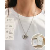 Göktürk Yazı Esintili Ay Yıldız Detaylı Metal Kolye Unisex Zincir Kolye