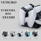 GÖKTÜRK3D Çift Oyun Kumanda Standı - Ikili Stand - Xbox One, Ps5, Ps4, Pc, Steelseries, Steam Evrensel Tasarım - Siyah