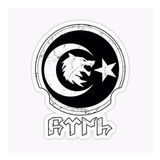 Göktürkçe Kurt Ay ve Hilal 20 CM Araba Oto Sticker Siyah