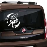 Göktürkçe Kurt Hilal Ay Oto Sticker Etiket Arka Cam