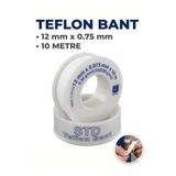 GÖKTÜRKLER Su Tesisatı Sızdırmazlık Teflon Bant 12mm x 0.075mm 10m Beyaz