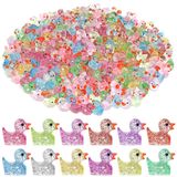 GOKUPOK 120 adet Glitter Mini reçine ördekler 12 renk küçük ördek figürleri küçük ördekler DIY bahçe mikro peyzaj akvaryum saksı Dollhouse dekorasyon dekor
