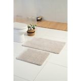 Gökyıldız Softmicro Açık Gri 60x100-60x50cm 2'li Banyo Seti | Yıkanabilir , Kaydırmaz , Peluş Banyo Halısı|