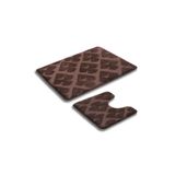 Gökyıldız Standart Slade Kahverengi 60x100-60x50cm 2'li Banyo Paspas Seti | Yıkanabilir,Kaydırmaz Taban