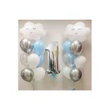 Gökyüzü Bulut 1 Yaş Balon Set Yıldız Balon Folyo Set Konsept Doğum Günü Set Yaş Balon Set