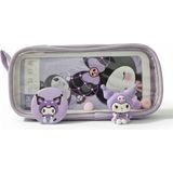Gökyüzü Işığı Kuromi ve My Melody Şeffaf Bölmeli Kalemlik - Lila