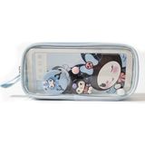 Gökyüzü Işığı Kuromi ve My Melody Şeffaf Bölmeli Kalemlik - Mavi