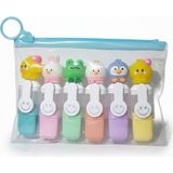 Gökyüzü Işığı Sevimli Figür Başlıklı Mini Fosforlu Keçeli Kalem-6lı SET-FOSFOR09 - 1 Adet - Çok Renkli