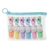 Gökyüzü Işığı Sevimli Mini Fosforlu Keçeli Kalem-6lı Set-Mini Ayıcık BAŞLIKLI-FOSFOR04 - 1 - Çok Renkli