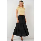 Gökyüzü Moda Ayrobin Uzun Etek 8048 - Siyah - 40