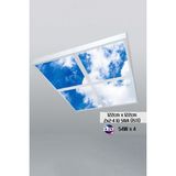 Gökyüzü Panel 124 cm x 124 cm -DÖRTLÜ- Led-Sıva ÜSTÜ-216W-OKUL-Z-KÜTÜPHANE Aydınlatma-Avize Modelleri - Beyaz