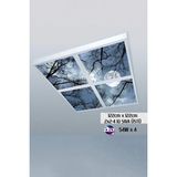 Gökyüzü Panel 124 cm x 124 cm -DÖRTLÜ- Led-Sıva ÜSTÜ-216W-YATAK Odası LED Aydınlatma-Avize Modelleri-A+ - Beyaz