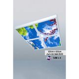 Gökyüzü Panel 124 cm x 124 cm -DÖRTLÜ- Led-Sıva ÜSTÜ-216WATT-ECZANE Tavan-Led Aydınlatma-Avize Modelleri - Beyaz