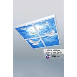 Gökyüzü Panel 124Cm X 124Cm-Dörtlü- Led-Sıva Üstü-216W-Avukatlık Bürosu Led Işıkları-Avize Modelleri