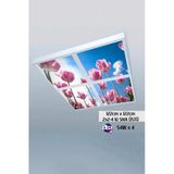 Gökyüzü Panel 124Cm X 124Cm-Dörtlü- Led-Sıva Üstü-216W-Otel-Resepsiyon Led Aydınlatma-Avize Modelleri