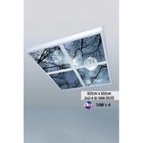 Gökyüzü Panel 124Cm X 124Cm-Dörtlü- Led-Sıva Üstü-216W-Yatak Odası Led Aydınlatma-Avize Modelleri-A+