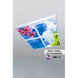 Gökyüzü Panel 124Cm X 124Cm-Dörtlü- Led-Sıva Üstü-216Watt-Mağaza Tavan-Led Aydınlatma-Avize Modelleri