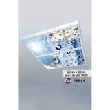 Gökyüzü Panel 124Cm X 124Cm-Dörtlü- Led-Sıva Üstü-216Watt-Tavan-Led Aydınlatma-Avize Modelleri-Işık