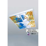 Gökyüzü Panel 124Cm X 124Cm-Dörtlü -Sıva Üstü- 216Watt-Led Aydınlatma-Tavana Yapışık Avize-Yeni Ürün