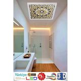 Gökyüzü Panel 3D Baskılı Led Avize Mimari Desen Tavan 54W Led Aydınlatma 60Cmx60cm