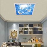 Gökyüzü Panel 54WATT-GÜÇLÜ Işık-Modern TASARIM-60 x 60 54W Ledli Tavan Avize-Kuş Cenneti-Tavana Yapışık Salon Avize - Beyaz - 1