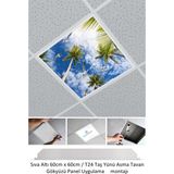 Gökyüzü Panel 60 cm x 60 cm -ASMA Tavan-Sıva ALTI-54W-6500K-BEYAZ-LED Panel-Led Armatür- 60 x 60 Taş Yünü Asma Tavan Ledi - 1