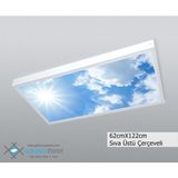 Gökyüzü Panel 60 x 120 Gökyüzü Panel Avize, 106WATT Led, Sıva Üstü, Kolay Montaj LED Panel, Güneşli Bulutlar Avize - Beyaz