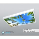 Gökyüzü Panel 60 x 120 Gökyüzü Panel Avize, 106WATT Led, Sıva Üstü, Kolay Montaj LED Panel, Orman Avize - Beyaz