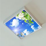 Gökyüzü Panel 60 x 60 Ledli-Hepsiburada Avize-Bulutlu Çiçekler Tavan AVIZE-54WATT-TAVANA Yapışık Lamba-Salon Avize - Beyaz - 1