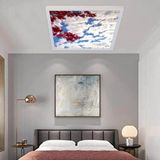 Gökyüzü Panel 60WATT Yatak Odası Ledli AVIZE-60 cm x 60 cm Kare Aydınlatma- Tavana Yapışık Model-Kolay Montaj Avize - Beyaz - 1