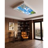 Gökyüzü Panel 60X120 106W, Sıva Üstü, Güçlü LED Aydınlatma, Ağaçlar Gökyüzü, Tavan Armatürü - Beyaz-6500K