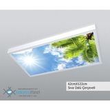 Gökyüzü Panel 60X120 Gökyüzü Panel Avize, 106WATT Led, Sıva Üstü, Kolay Montaj LED Panel, Palmiye Avize - Beyaz