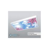 Gökyüzü Panel 60X120 Gökyüzü Panel Avize, 106Watt Led, Sıva Üstü, Kolay Montaj Led Panel, Pembe Ağaçlar Avize