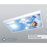 Gökyüzü Panel 60X120 Gökyüzü Panel Avize, 106WATT Led, Sıva Üstü, Kolay Montaj LED Panel, Uçan Balon Avize - Beyaz