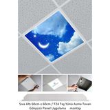 Gökyüzü Panel Asma TAVAN-60 cm x 60 cm -SIVA ALTI-54W-6500 K-Beyaz-Led Panel-Led Armatür-Taş Yünü Asma Tavan- LED - 1