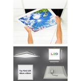 Gökyüzü Panel Asma TAVAN-60 cm x 60 cm -SIVA ALTI-54W-6500 K-Beyaz-Led Panel-Led Armatür-Taş Yünü Asma Tavan-Ofis Tavan - 1