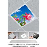 Gökyüzü Panel Asma TAVAN-60 cm x 60 cm -SIVA ALTI-54W-6500K-BEYAZ-LED Panel-Led Armatür-Taş Yünü Asma Tavan-Hastane LED - 1