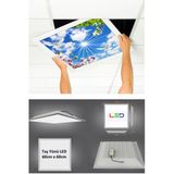 Gökyüzü Panel Asma Tavan-60Cmx60cm-Sıva Altı-54W-6500 K-Beyaz-Led Panel-Led Armatür-Taş Yünü Asma Tavan-Ofis Tavan