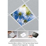 Gökyüzü Panel Asma Tavan-60Cmx60cm-Sıva Altı-54W-6500K-Beyaz-Led Panel-Led Armatür- 60X60 Taş Yünü Asma Tavan Ledi