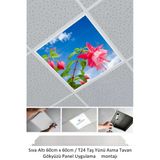 Gökyüzü Panel Asma Tavan-60Cmx60cm-Sıva Altı-54W-6500K-Beyaz-Led Panel-Led Armatür-Taş Yünü Asma Tavan-Hastane Led