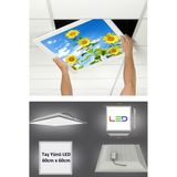 Gökyüzü Panel Asma Tavan LED-60 cm x 60 cm -SIVA ALTI-54W-6500K-LED Panel-Led ARMATÜR-60 x 60 Taş Yünü Asma Tavan Ledi-A+ - Beyaz - 1