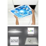 Gökyüzü Panel Asma Tavan LED-60 cm x 60 cm -SIVA ALTI-54W-6500K-LED Panel-Led Armatür- 60 x 60 Taş Yünü Asma Tavan Ledi - Beyaz - 1