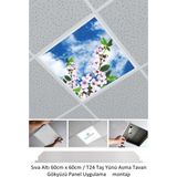 Gökyüzü Panel Asma Tavan LED-60 cm x 60 cm -SIVA ALTI-54W-6500K-LED Panel-Led Armatür- 60 x 60 Taş Yünü Asma Tavan Ledli - Beyaz - 1