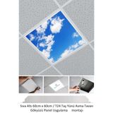 Gökyüzü Panel Asma Tavan Led-60cmx60cm-sıva Altı-54w-6500k-led Panel-led Armatür-60x60 Taş Yünü Asma Tavan Ledi-a+