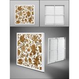 Gökyüzü Panel Bakır Baskı LED Avize, Modern 60 cm x 60 cm Kare, 60WATT Lüks Avize, Yapraklar Yeni Ev Salon Avize, - Beyaz - 1