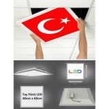 Gökyüzü Panel Bayrak LED PANEL-60 cm x 60 cm -SIVA ALTI-60W-6500K-BEYAZ-LED Panel-Led Armatür- Taş Yünü Asma Tavan - 1