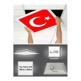 Gökyüzü Panel Bayrak Led Panel-60Cmx60cm-Sıva Altı-54W-6500K-Beyaz-Led Panel-Led Armatür- Taş Yünü Asma Tavan